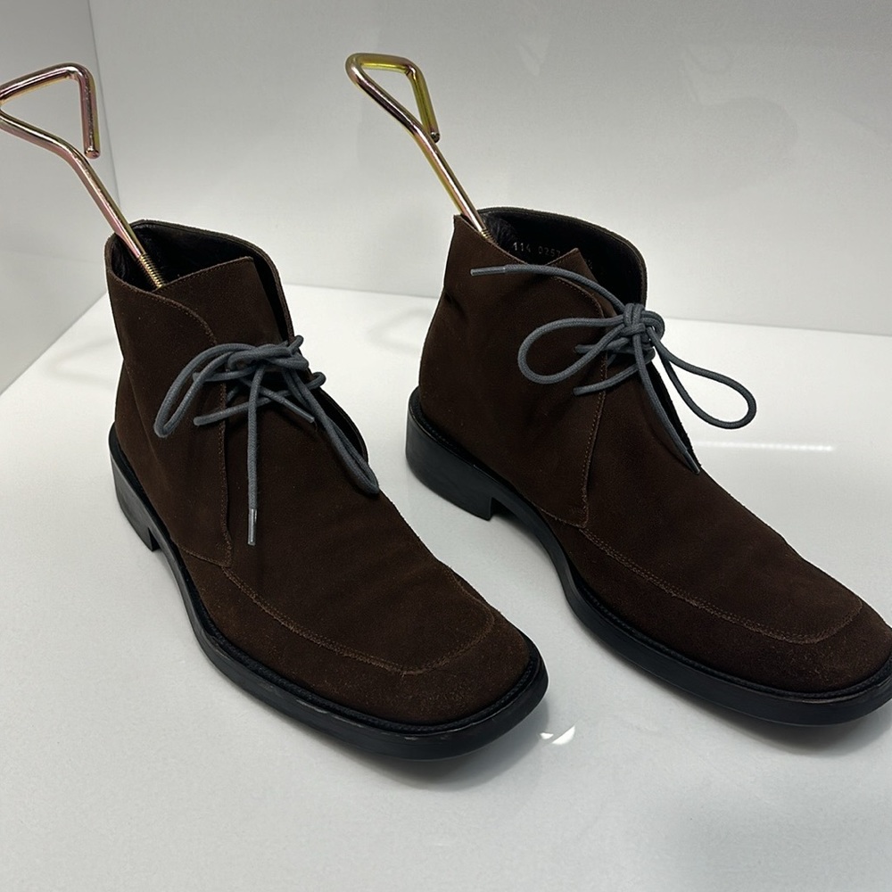Gucci Men’s chocó brown suede leather boots size 9.5D Made in Italy